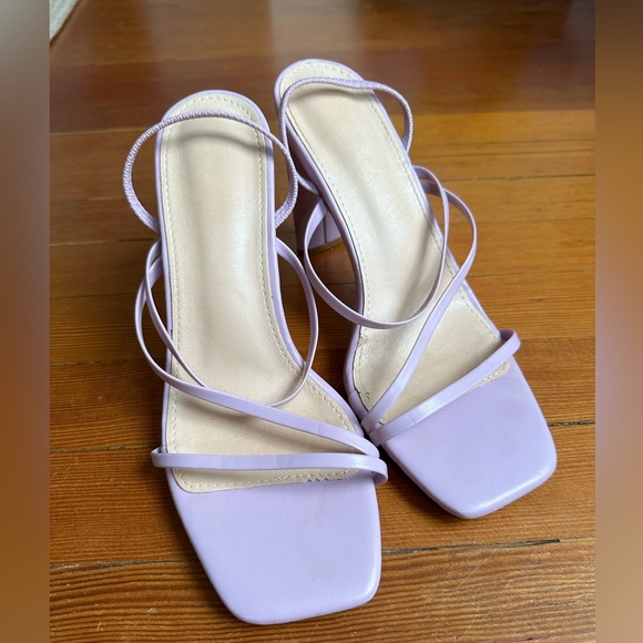 Lavender Strappy Heeled Sandals - Picture 2 of 4